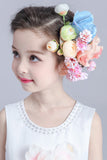 Colorful Flower Girl&#39;S Tissu Headpiece - Mariage / Cérémonie / Barrettes extérieure