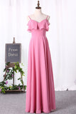 2024 New Arrival Robes de demoiselle d&#39;honneur Spaghetti Straps A Line Chiffon