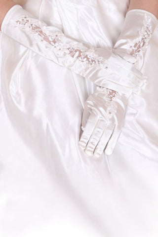 2024 satin longueur du coude Gants de mariée # ST0092