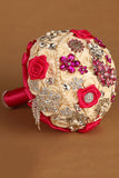 Forme Rond Roses Ruban avec strass Broche bouquet de mariage (27 * 20cm)