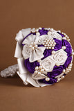 Roses de ruban avec strass Broche bouquet de mariage (26 * 20cm)