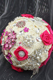 Forme Rond Roses Ruban avec strass Broche bouquet de mariage (27 * 20cm)