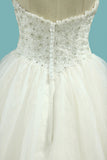 2024 Sweetheart Beaded Bodice Organza Robes de mariée A Line Floor Length