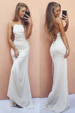 2024 Mermaid Spaghetti Straps Open Back Chiffon Lace Up Robes de soirée