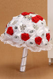 Round Roses Crystal Pearl Roses bouquet de mariage (26 * 22cm)