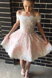 2024 Homecoming Robes Tulle à couteau avec applique Short / Mini A Line